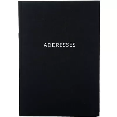 WHSmith Silver Embossed Black A5 Address Book Wide Ruled Pages Alphabetised Tabs • £6.79