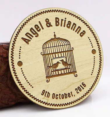 Rustic Wedding Save The Date Wooden Magnet 20 Custom Engraved Wooden-RI3 • $81.39