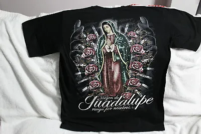 Virgen De Guadalupe Pray For Us Ruega Por Nosotros Rose Flower T-shirt • $11.27