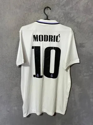 Modric Real Madrid Jersey Home Football Shirt White Adidas Mens Size M • $101.99