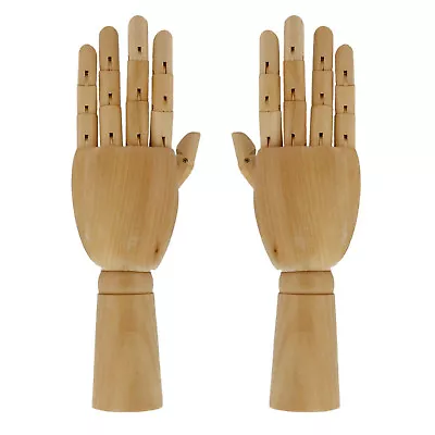 Wooden Mannequin Hands 12  30cm LEFT RIGHT Or PAIR Artist Sketching Mannikin Aid • £16.95