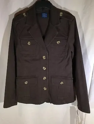 $29.99 • Buy Jockey Person To Person Women’s 4 Pocket Brown Button Down Jacket Size XS - New