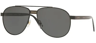 $299.95 • Buy NEW Genuine VERSACE EVERYWHERE Black Grey Pilot Aviator Sunglasses VE2209 100987