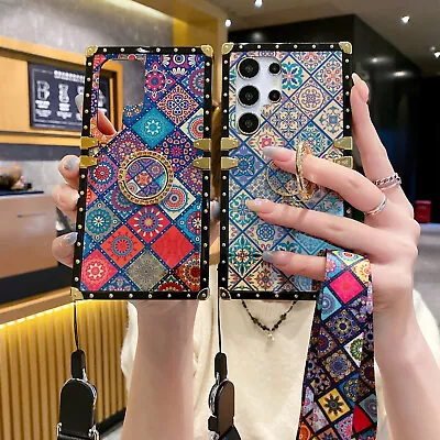 For Huawei Xiaomi Phone Case Shockproof Cover Women Girl +Rotating Stand +Strap • £4.79