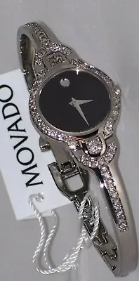 New Movado Kara Black Women’s Ladies Custom Diamond Watch 0605247 Aprx (0.90CT) • $999