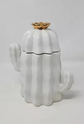 Target Opalhouse Cactus Cookie Jar White & Gold Modern 9.5 H X 9 W • $34.99