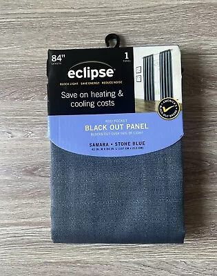 Eclipse Stone Curtain 1 Panel Blue 84  X 42  Blackout Rod Pocket NEW • $15