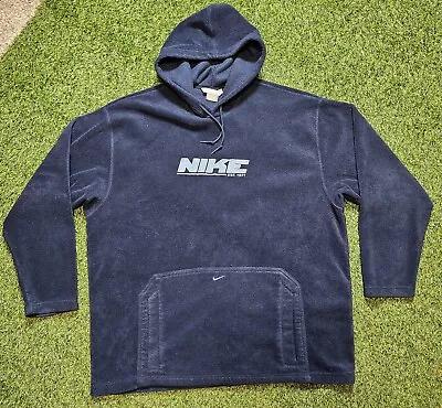 Nike Y2K Vintage Pullover Hoodie Fleece Sweatshirt Size XXL Spellout Embroidered • $39.99