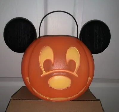 Halloween Mickey Mouse Pumpkin Trick Or Treat Candy Blow Mold Bucket Pail Disney • $14.99