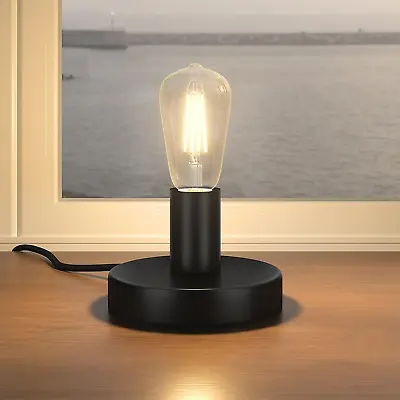 Table Lamp Base E26 E27 Black Mini Desktop Night Stand Light Without Shade Sma • $13.28