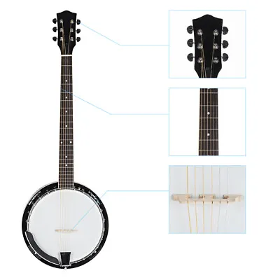 Grade Exquisite Professional Sapelli Notopleura Wood Alloy 6-string Banjo NEW • $131.26