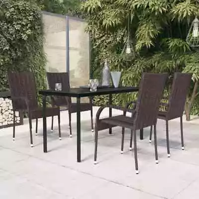 5 Piece Outdoor Dining Set Brown And Black • $494.57