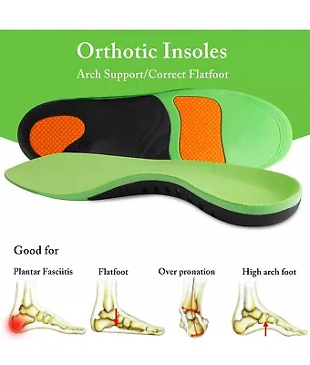 Orthotic Shoe Insoles Inserts Flat Feet High Arch Support For Plantar Fasciitis • $8.45