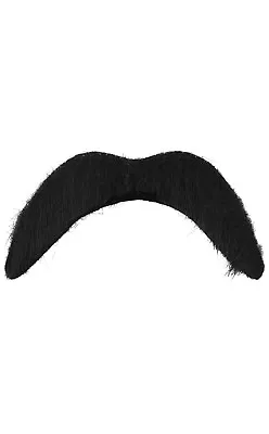 Black 70s Biker Mexican Tash Moustache Handlebar Freddie Mercury Fancy Dress • £2.46