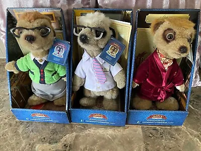 Meerkat Toy Shop Plush Toys X 3 “Sergei” “Aleksandr” “Maiya” New In Boxes • £14.99