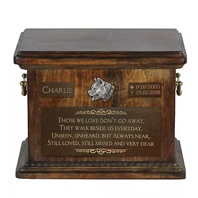 Amstaff - Urn For Dog’s Ashes With Relief And Sentence High Quality Art Dog AU • $181.81