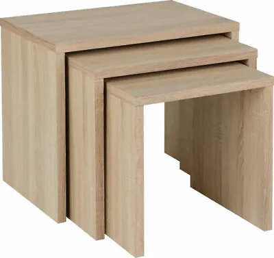 Oak Effect Nest Of Tables W56cm X D39cm X H51cm CAMBRIDGE • £99