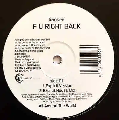 FRANKEE - F U Right Back (12 ) (VG+/VG) • £4.99