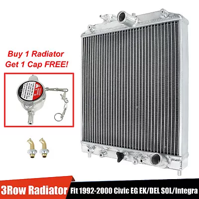 3 Row Aluminum Core Cooling Radiator For 1992-2000 Civic EG EK DEL SOL Integra • $61.88