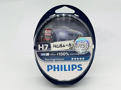 Philips H7 RacingVision Halogen Headlight Bulbs | 12972RVS2 | MC162 | Pack Of 2 • $17.99