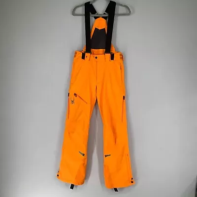 Spyder Men Ski Snowboard Ski Bib S Orange Neon Pants Neon Overall Straps Outdoor • $69.99