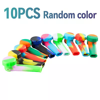 10x 3.4'' Mini Silicone Smoking Hand Pipe With Metal Bowl &Cap Lid Pocket Pipe； • $18.99