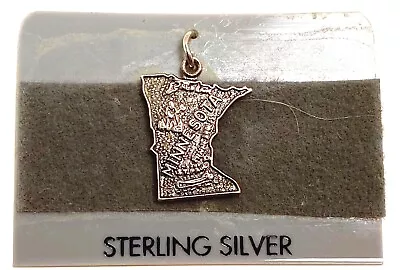 NOC NWT Vintage Fort Sterling Silver Minnesota State USA Travel Charm • $12