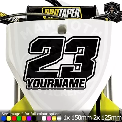 3x Custom Race Numbers Name Stickers Decals Vinyl Racing Motorbike MX Motocross • £5.99