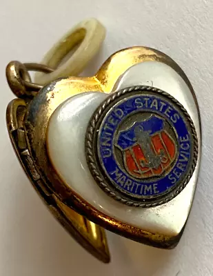 Wwii United States Maritime Service Heart Pendant Locket • $120