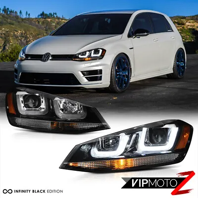 2015-2017 Golf GTI SportWagen Black Dual LED Neon Tube Projector Headlights PAIR • $389.95