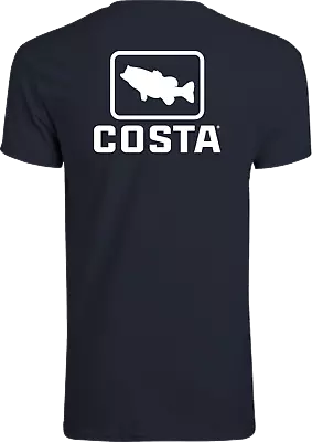 20% Off Costa Del Mar Emblem Bass Short Sleeve Fishing T-shirt - Blue -Free Ship • $18.95