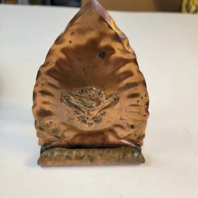 VINTAGE~GREGORIAN~PRESSED SOLID COPPER ~NAPKIN HOLDER~ St Regis Montana • $10