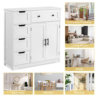 Bathroom Cabinet Floor Standing Storage W/ 5 Drawer For Kitchen Pantry Organizer • $122.98