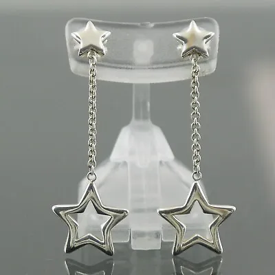 Authentic Tiffany & Co. Star Link Drop Earrings 925 Sterling Silver #f00284 • $300