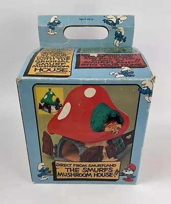 VTG Smurf Smurfs Cottage House Mushroom And Figures Lot 1976 Peyo Schleich • $100