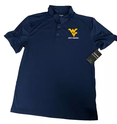 West Virginia Mountaineers Polo Shirt Men Blue WVU Performance Golf Tennis NEW • $18.99