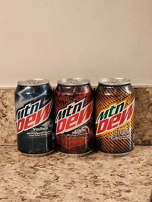 Mountain Dew Voltage Livewire Code Red *OLD DESIGN* Three (3) Full 12oz Cans • $24.95