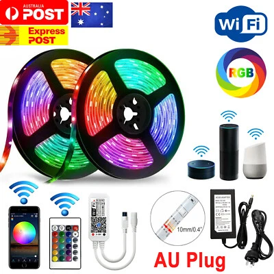 $19.95 • Buy 12V 5M Smart Wifi 300 RGB LED Strip Lights Waterproof Alexa Google Echos Home