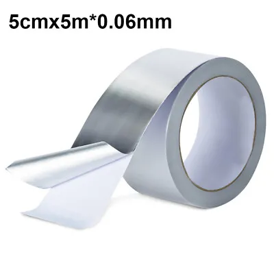 £4.19 • Buy 50mm X 50m Aluminium Foil Tape Rolls Heat Insulation Duct Self Adhesive Tool Uk