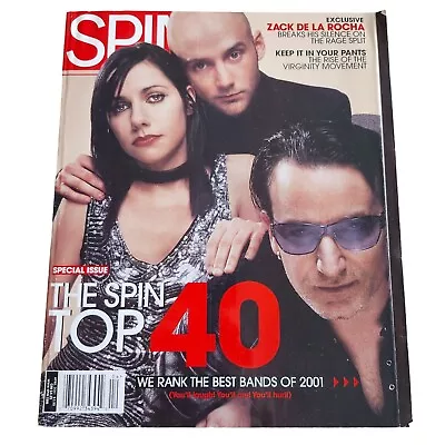 Spin Magazine Top 40 Bands Of 2001 April Issue Bono Moby PJ Harvey • $12.99