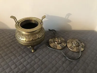 Tingsha Cymbal Bells Bronze Color Pot Holder Meditation Spiritual Dharma Hand E3 • $40