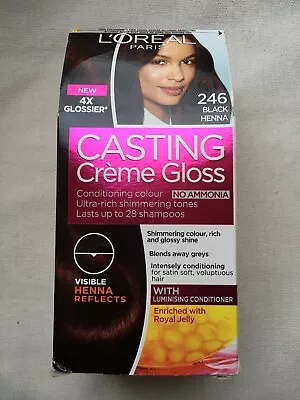 L'OREAL Casting Creme Gloss 246 Hair Colour Black Henna 28 Shampoos • £10.99