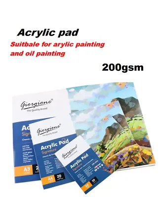 A3/A4/A5 Premium Acrylic Pad 20 Sheets200 GSM Oil Painting Drawing Pad • £4.99