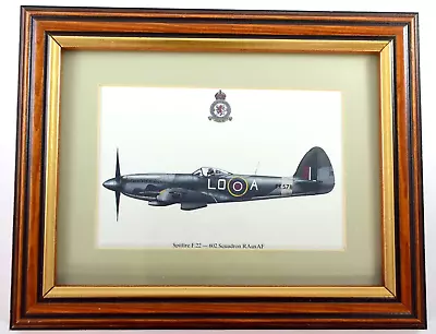 SQUADRON PRINT POSTCARD PROFILE FRAMED PICTURE SPITFIRE F.22 602 SQUADRON RAuAF • $16.17