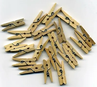 100x Mini Wooden Pegs Craft Wedding Hanging Photo Small Tiny Spring Clip 2.5cm • £7.99