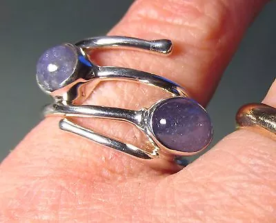 925 Silver Wire-wrap Natural Blue Tanzanite Rings. Various Sizes In Listing. • £22.99