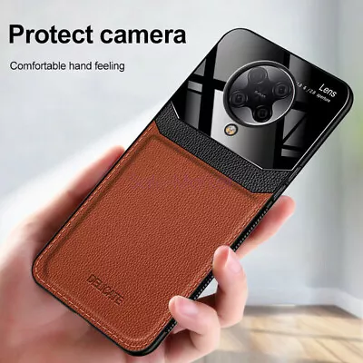 Case For Xiaomi POCO F2 Pro Hybrid Grained PU Leather Plexiglass Soft Cover • $10.70