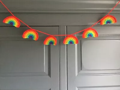 🌈 RAINBOW Garland Bunting Crochet Handmade Decor 🌈 • £7.50