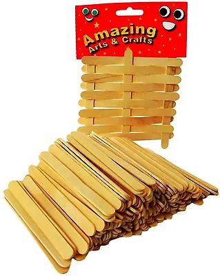 Lolly Lollipop Craft Sticks Natural 100 By Amazing Arts And Crafts • £3.85