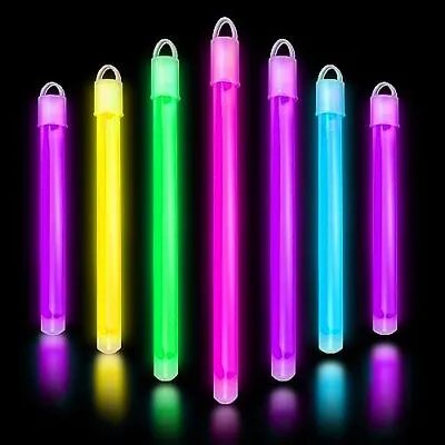 Glow In The Dark Sticks - 50 Ct 6  Glow Sticks Bulk Party Pack With End Caps • $25.63